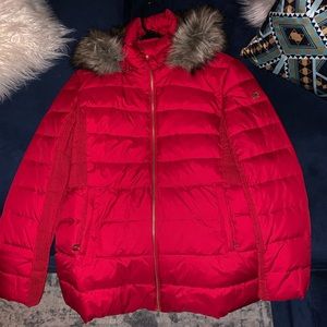 Red Michael Kors coat
